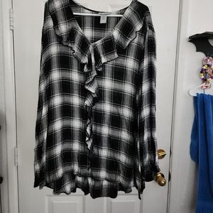 Plaid flowly shirt size 4xl